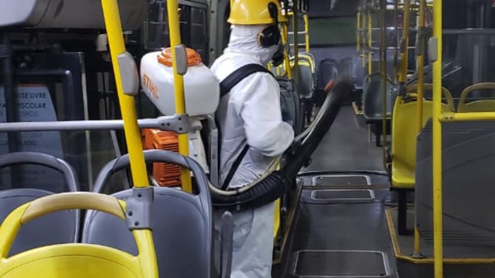 Metrobus amplia serviço de desinfecção nos ônibus
