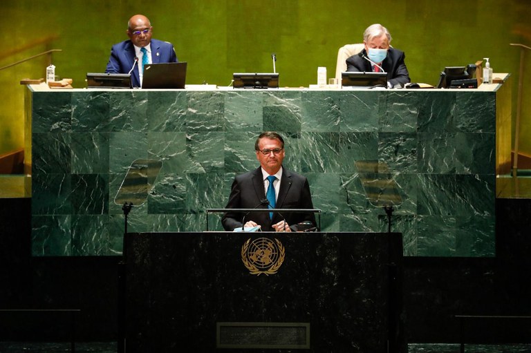Presidente Jair Bolsonaro discursa na Assembleia Geral da ONU e diz que Brasil vive novos tempos