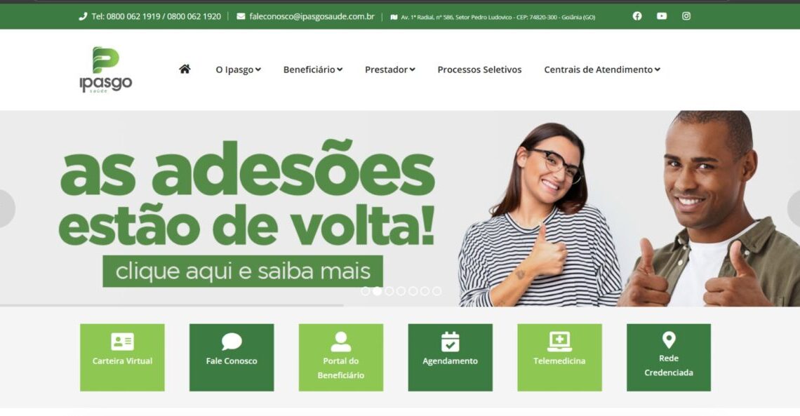 Nova página do Ipasgo Saúde na internet facilita navegação de beneficiários Nova página do Ipasgo Saúde na internet facilita navegação de beneficiários