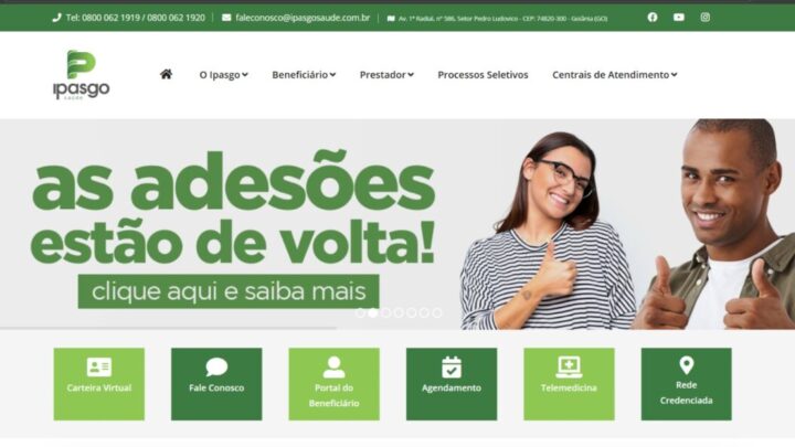 Nova página do Ipasgo Saúde na internet facilita navegação de beneficiários
